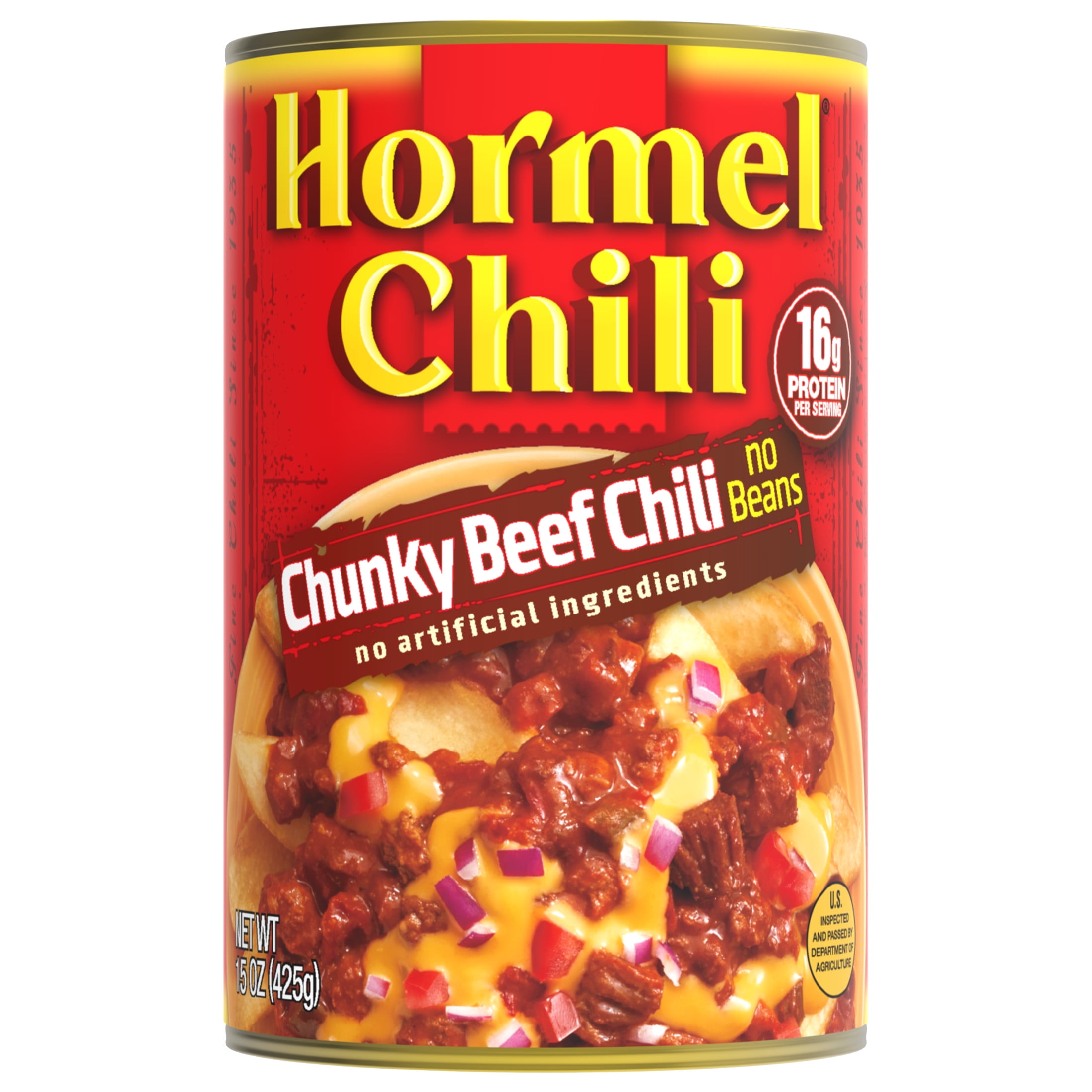 HORMEL Chili Chunky Beef No Beans, Shelf-Stable, 15 oz Steel Can