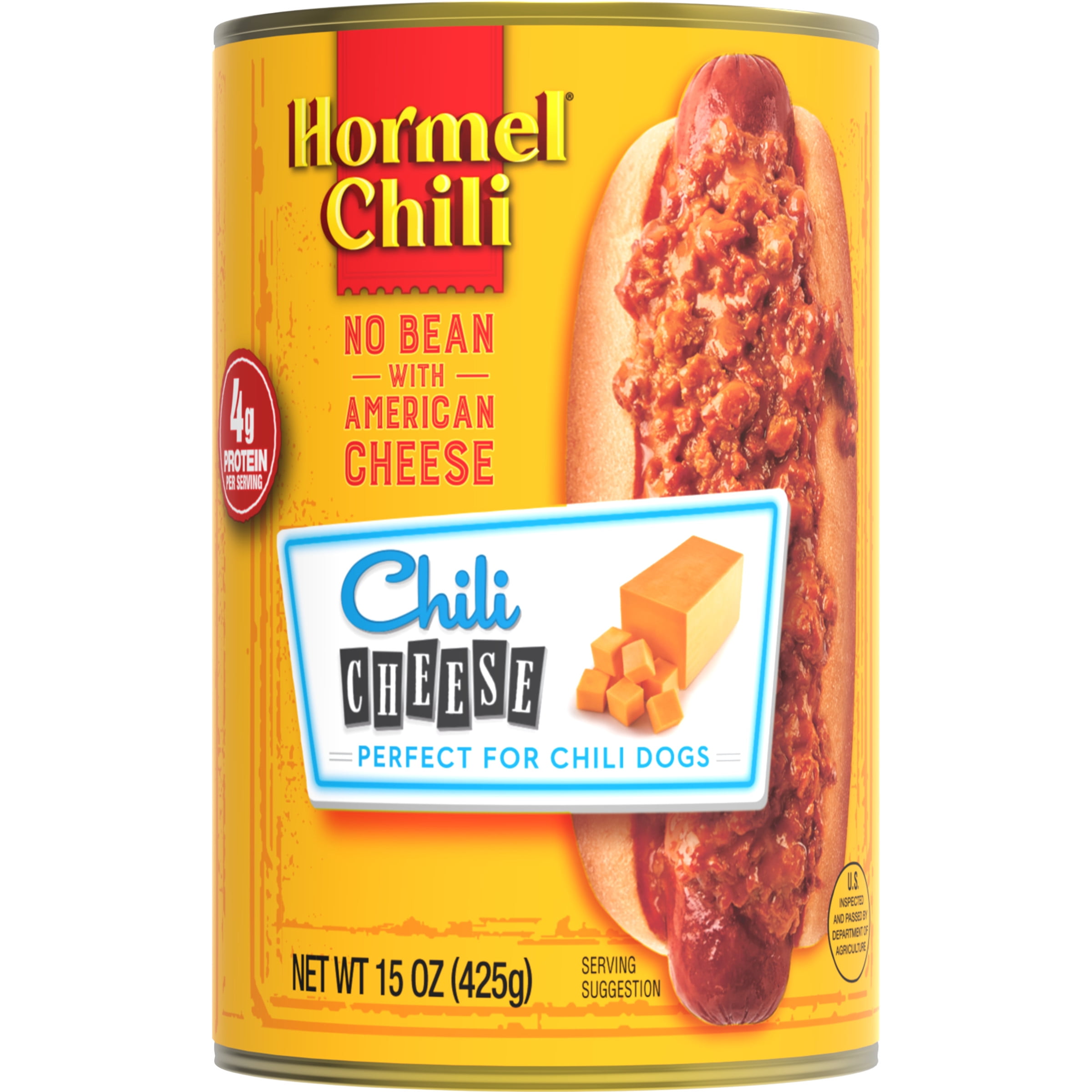 HORMEL Chili No Bean with American Cheese, No Artificial Ingredients ...