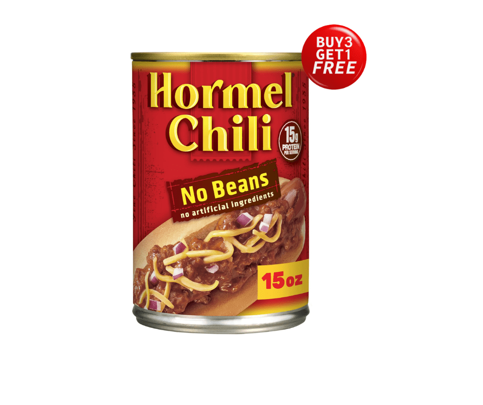 HORMEL Chili, No Beans, No Artificial Ingredients, 15 oz Aluminum Can ( Buy 3 Get 1 Free)