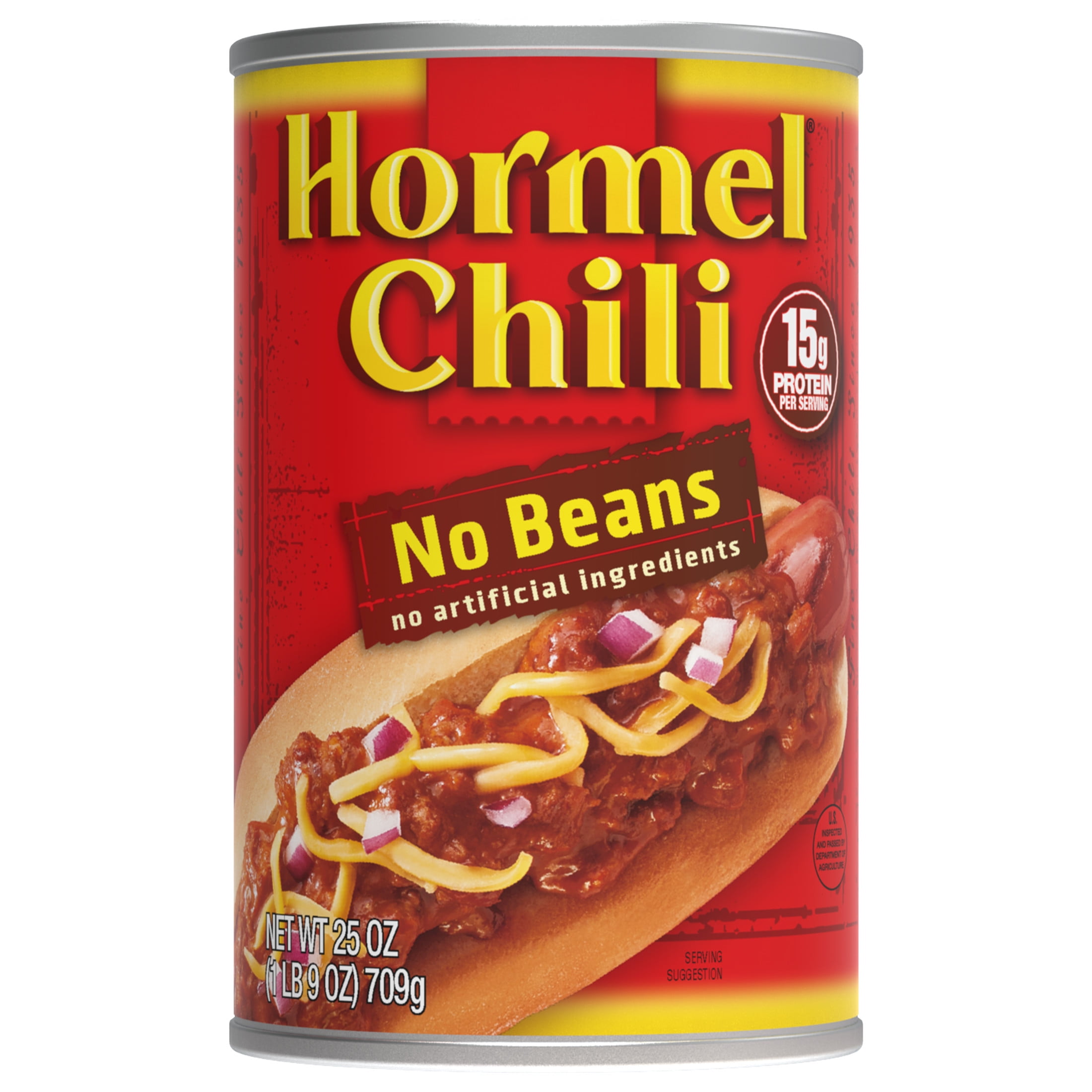 HORMEL Chili No Beans Canned Chili, Shelf-Stable, 25 oz Steel Can