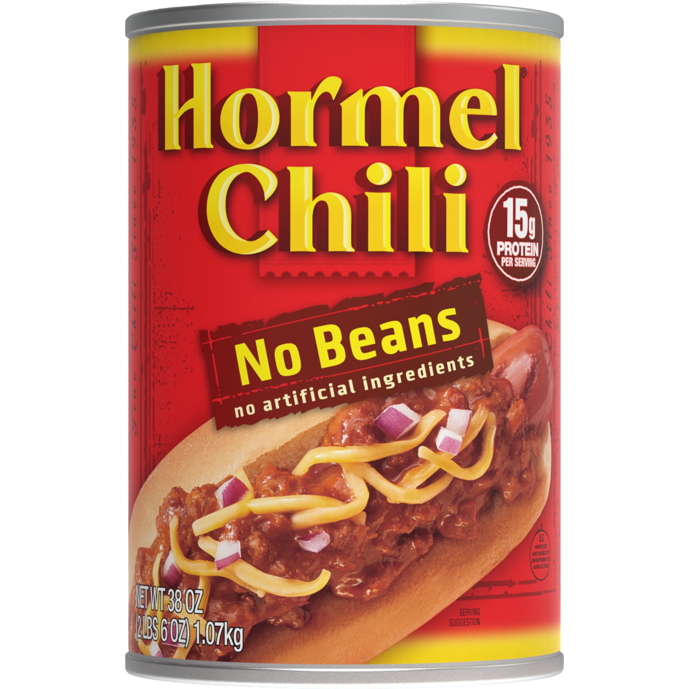 HORMEL Chili No Beans, Shelf-Stable, 38 oz Steel Can