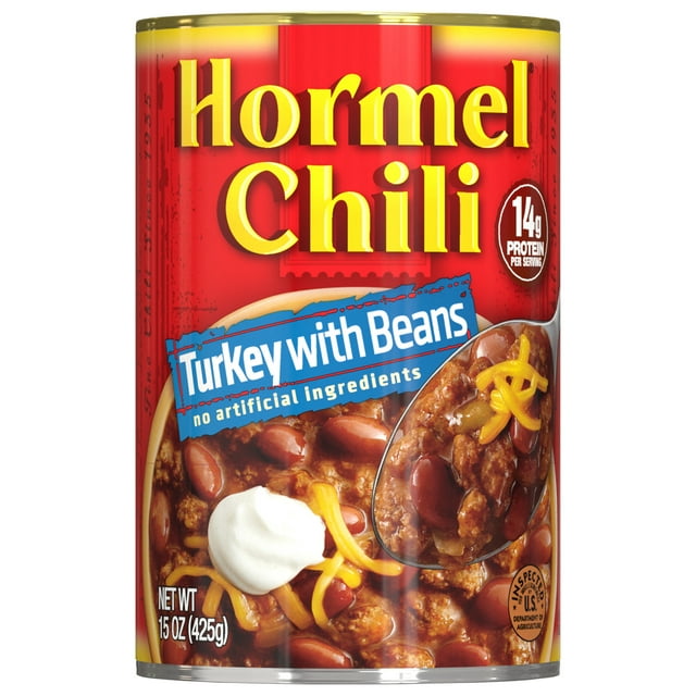 HORMEL Chili Turkey with Beans, Shelf-Stable, 15 oz Steel Can