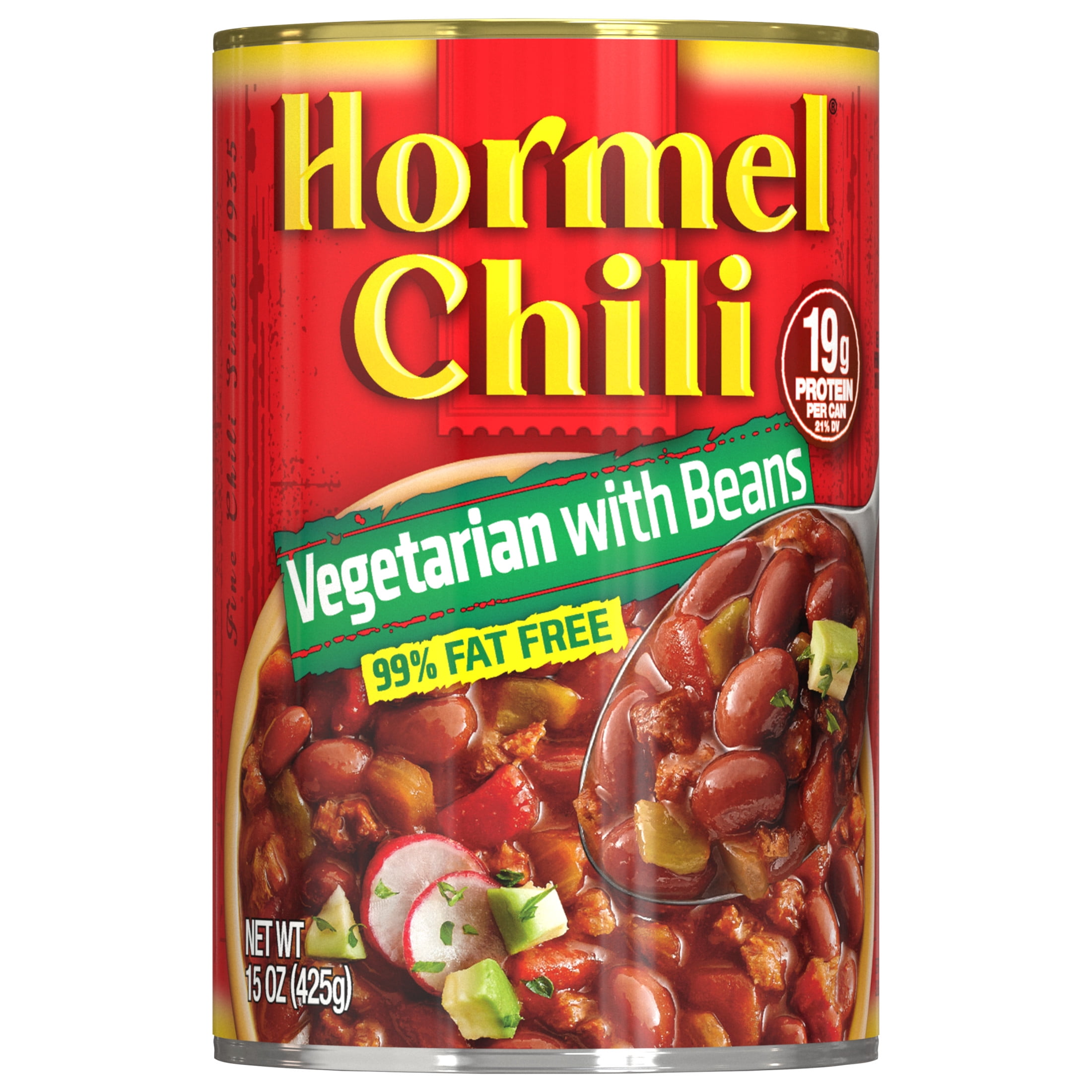 HORMEL Chili Vegetarian with Beans, Shelf-Stable, 15 oz Steel Can