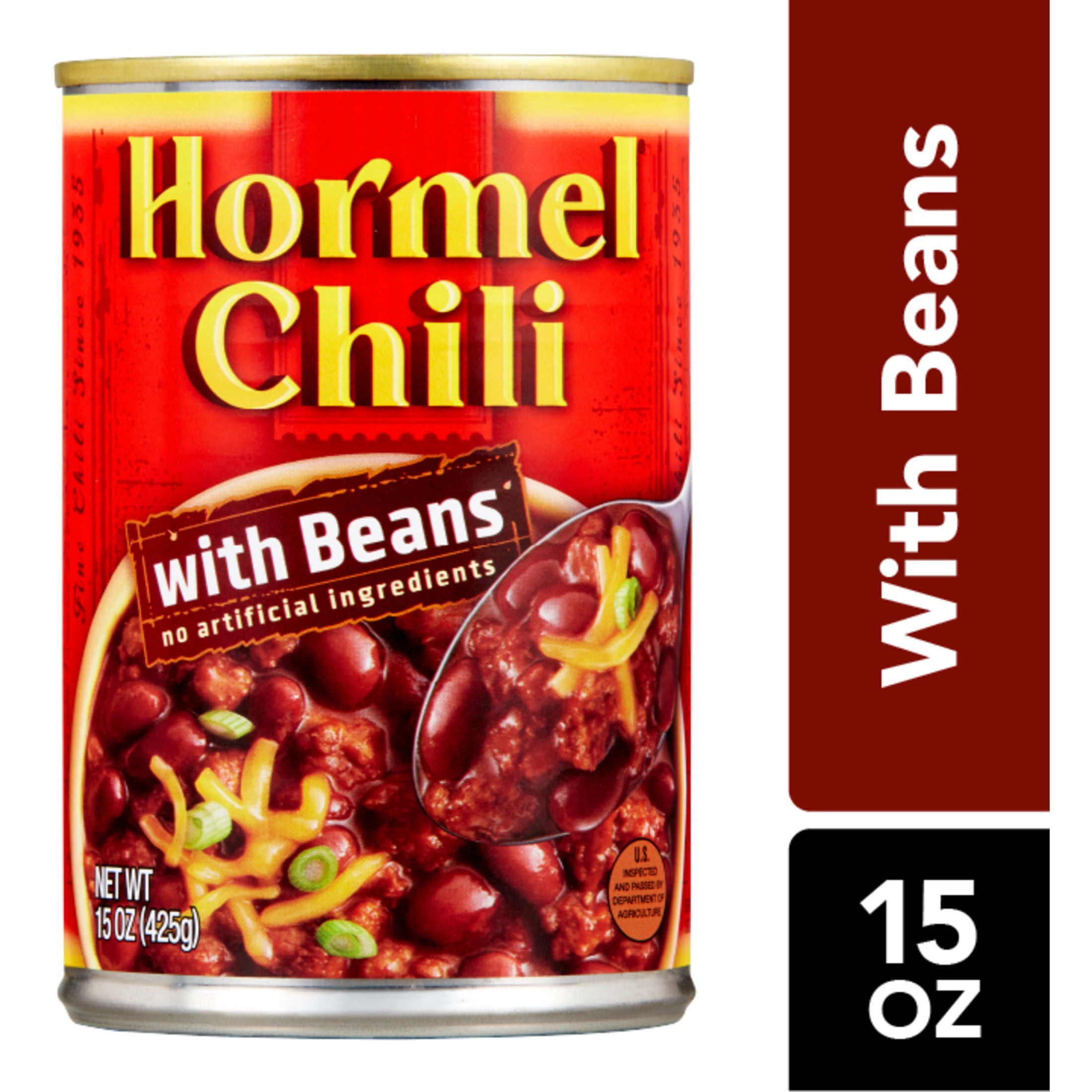 HORMEL Chili with Beans, No Artificial Ingredients, 15 Oz