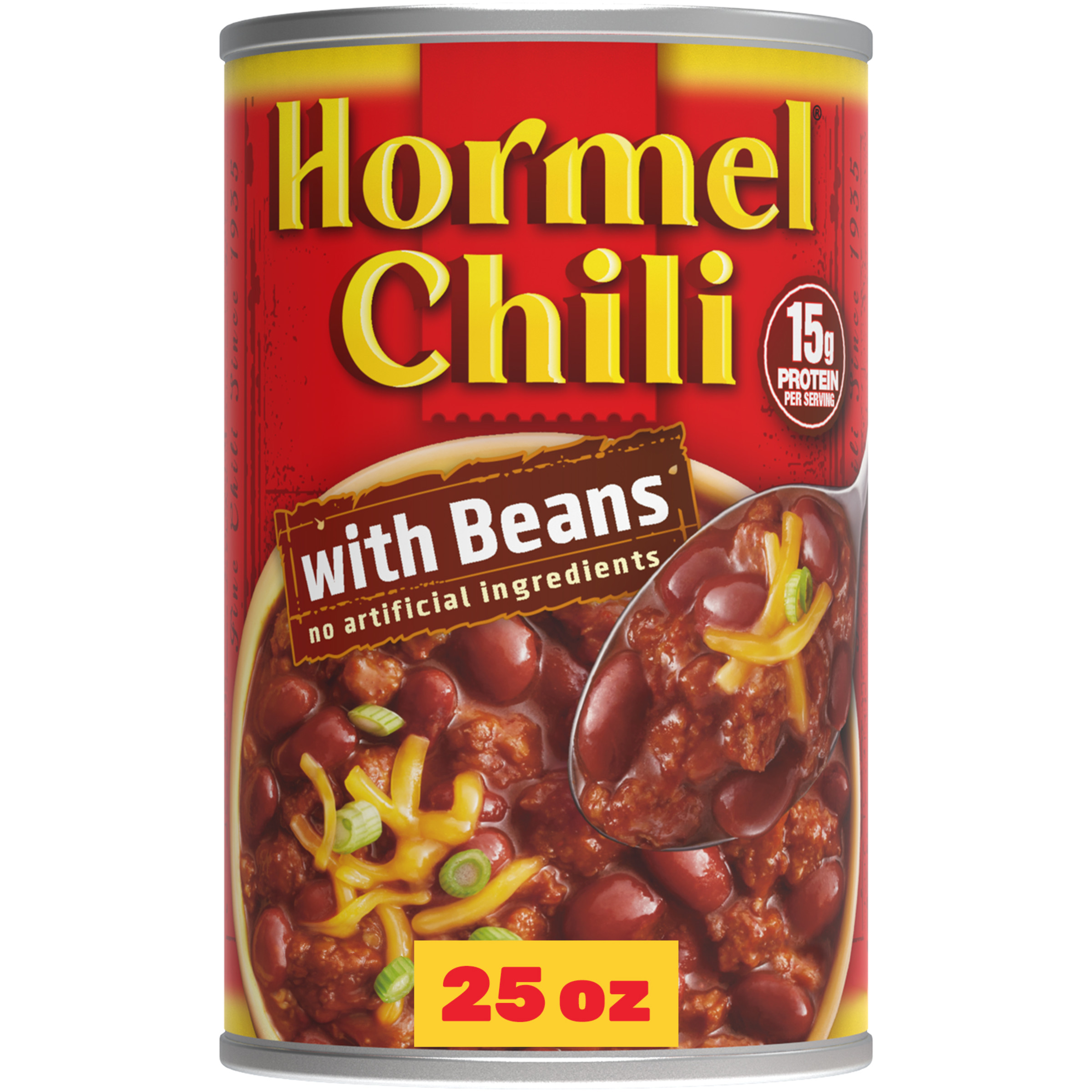 HORMEL Chili with Beans, No Artificial Ingredients, 25 oz Steel Can - image 1 of 19
