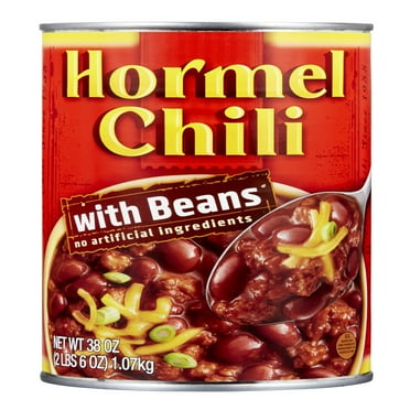 HORMEL Chili with Beans Canned Chili, Shelf-Stable, Large 38 oz Steel Can