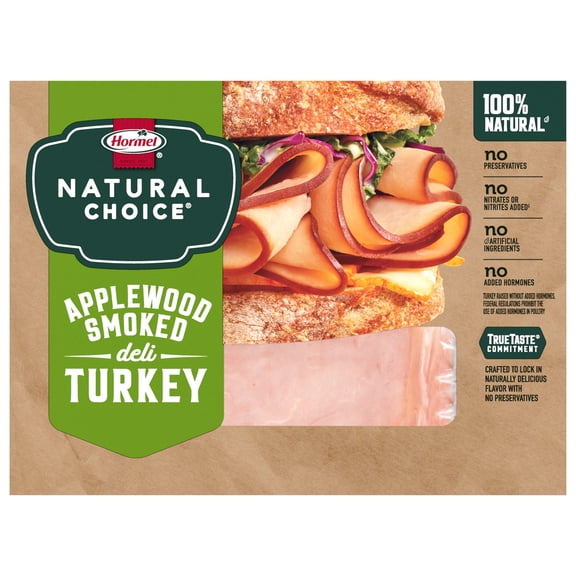 Hormel Natural Choice Applewood Smoked Turkey Deli Lunchmeat, 8 oz Resealable Package