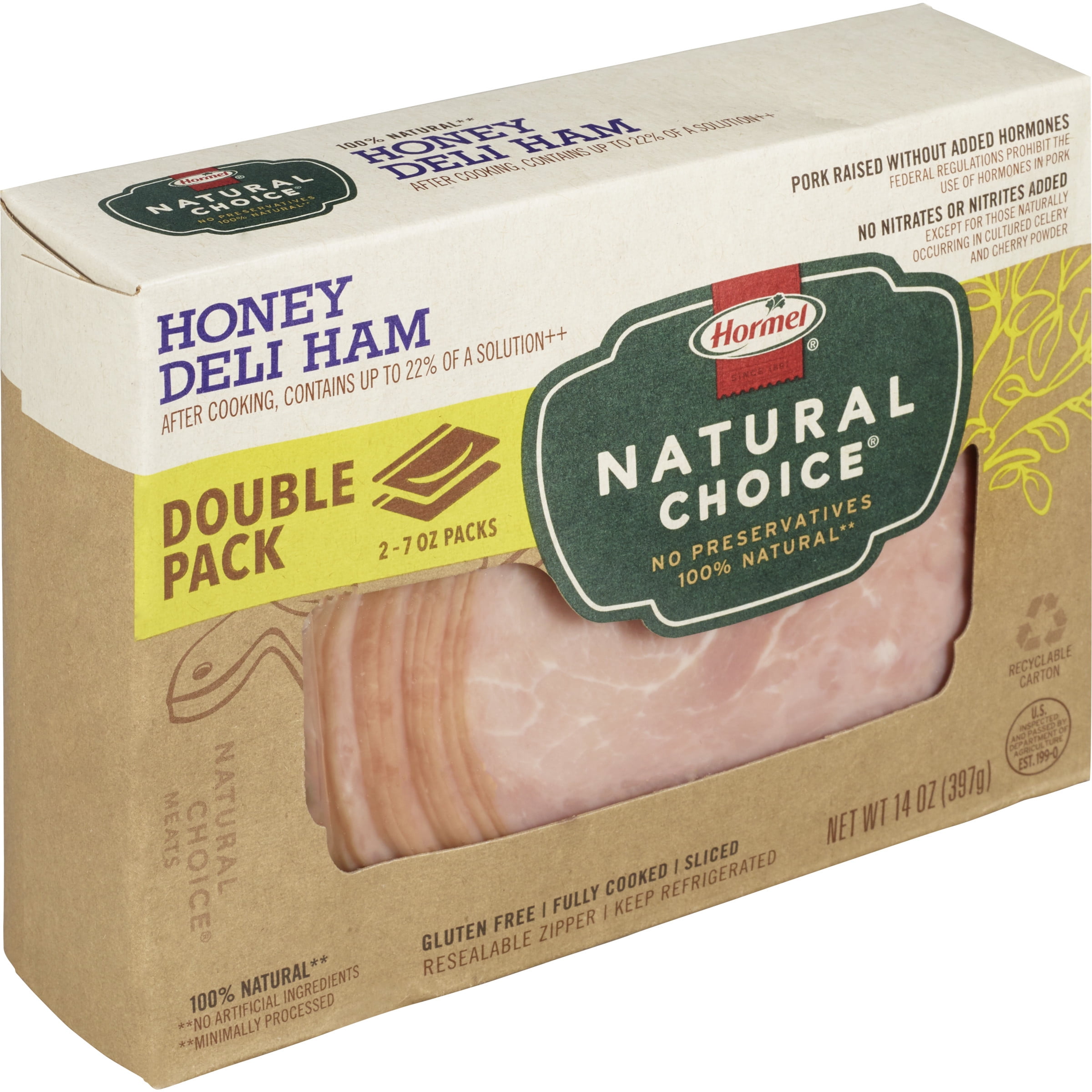 HORMEL NATURAL CHOICE Deli Meat, Gluten Free, Honey Deli Ham, Serving