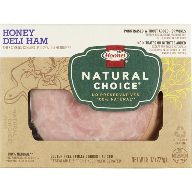 HORMEL NATURAL CHOICE Deli Meat, Gluten Free, Honey Deli Pork Ham, 8 oz