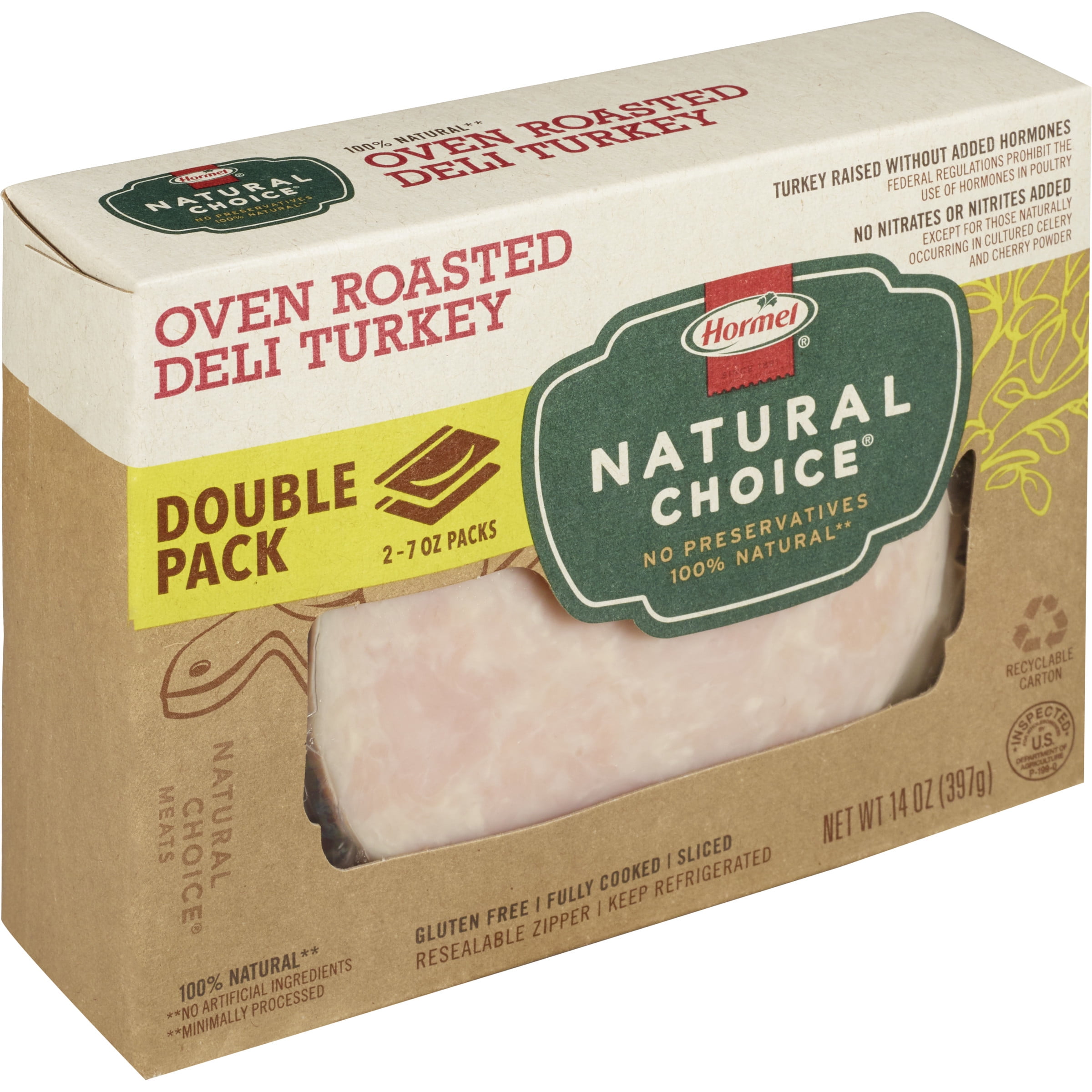 HORMEL NATURAL CHOICE Deli Meat, Gluten Free, Oven Roasted Turkey, 14