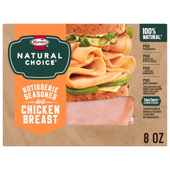 HORMEL NATURAL CHOICEDeli Meat, Gluten Free, Rotisserie Seasoned Deli Chicken Breast, 8 oz Plastic Package