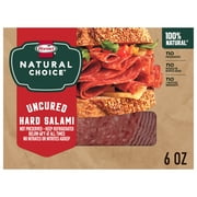 HORMEL NATURAL CHOICE Deli Meat, Gluten Free Uncured Hard Salami, Refrigerated, 6 oz Plastic Resealable Package