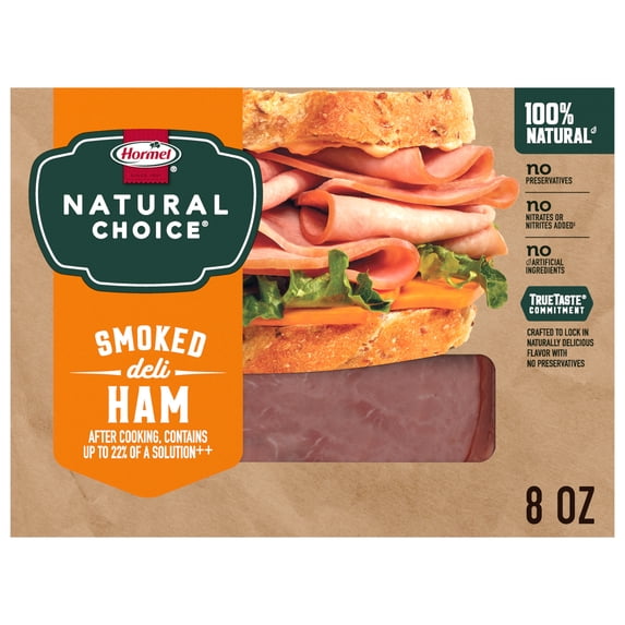 Hormel Natural Choice Smoked Ham Deli Lunchmeat, 8 oz Resealable Package