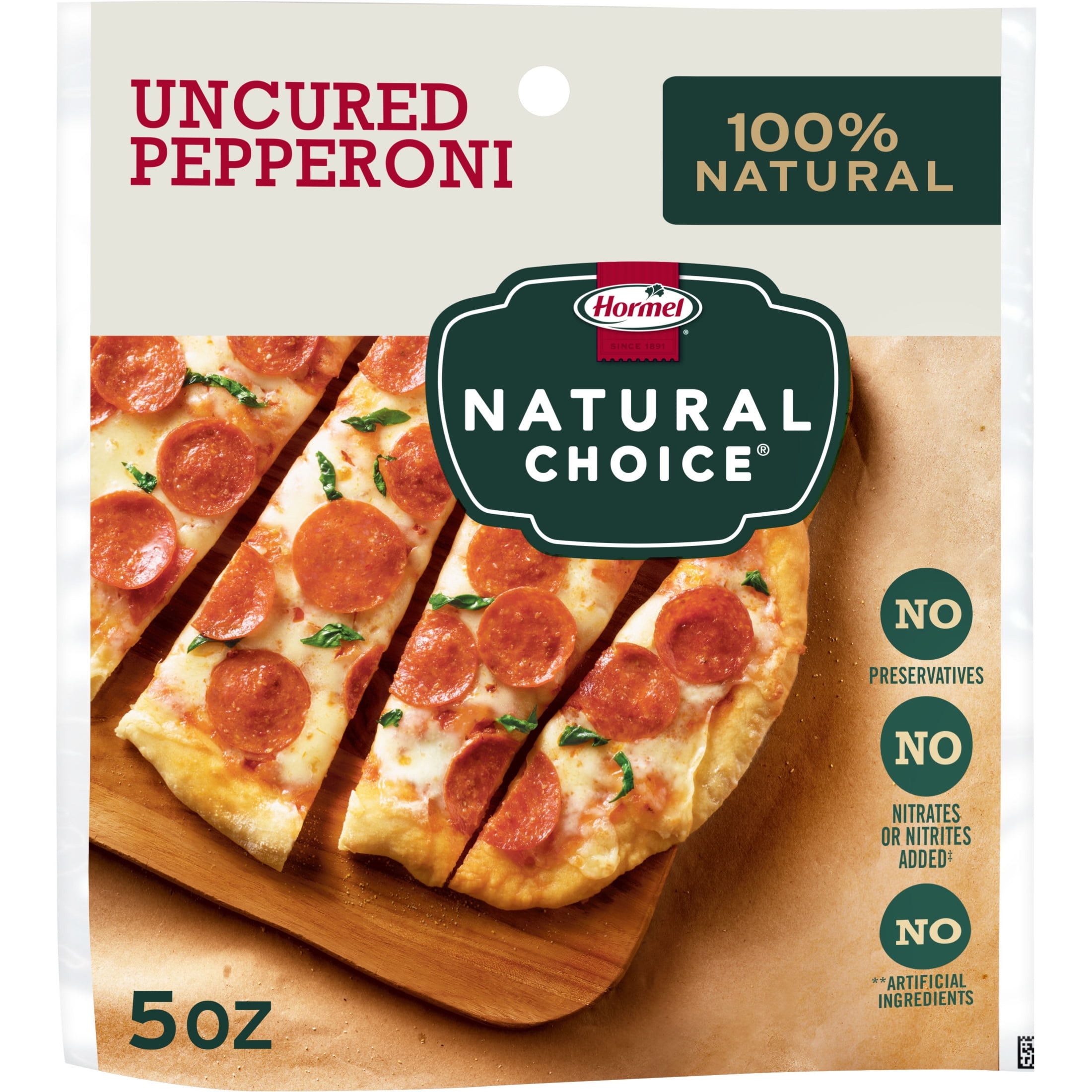 HORMEL NATURAL CHOICE Uncured Pepperoni, Refrigerated, 5 oz Resealable Plastic Package