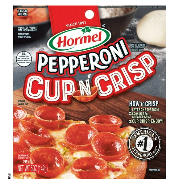 HORMEL Pepperoni Cup N' Crisp Original, Pizza Topping,Gluten Free, 5 oz Plastic Packet