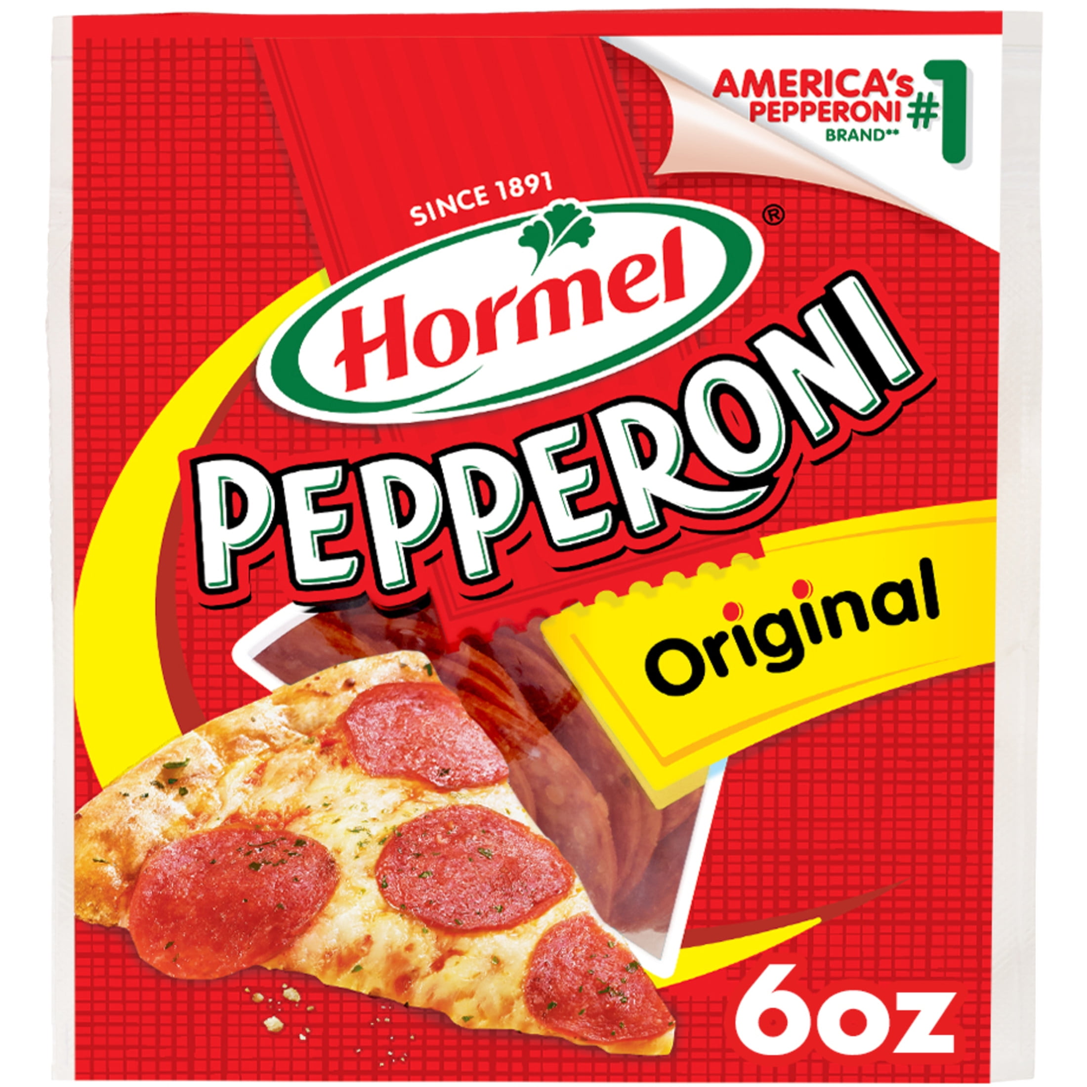 HORMEL Pepperoni, Pizza Topping, Gluten Free, Original, Refrigerated, 6 oz  Plastic Packet