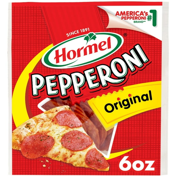 HORMEL Pepperoni, Pizza Topping,Gluten Free, Original, Refrigerated, 6 oz Plastic Resealable Package