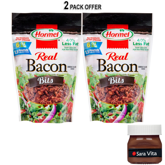 HORMEL Real Bacon Bits Topping, Salad Topping, 25 Calories per Serving, 6 oz Plastic Pouch