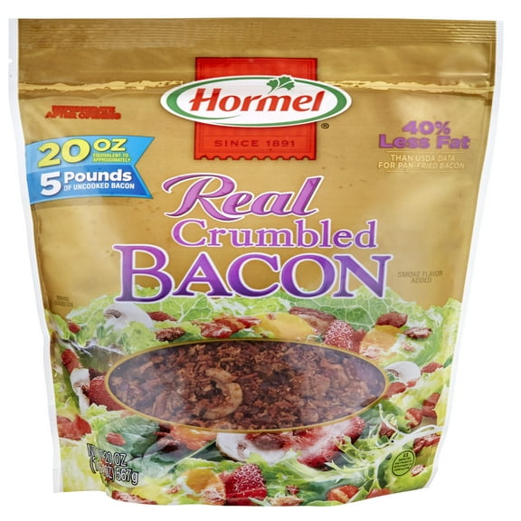 HORMEL Real Crumbled Bacon Topping, Shelf Stable, 20 oz Plastic Resealable Pouch