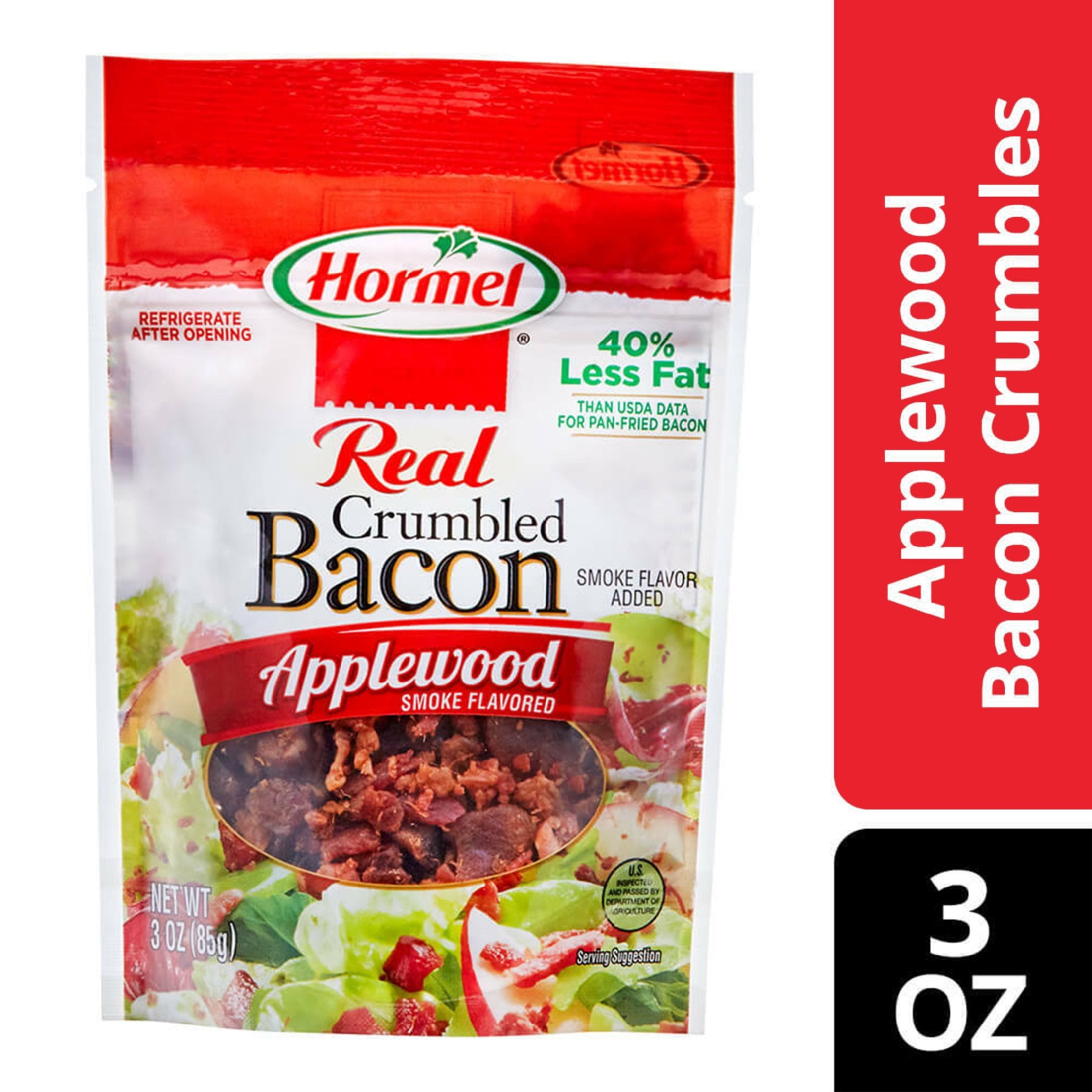 HORMEL Real Crumbled Bacon Topping, Applewood Smoke Flavored, Shelf Stable, 3 oz Plastic Bag