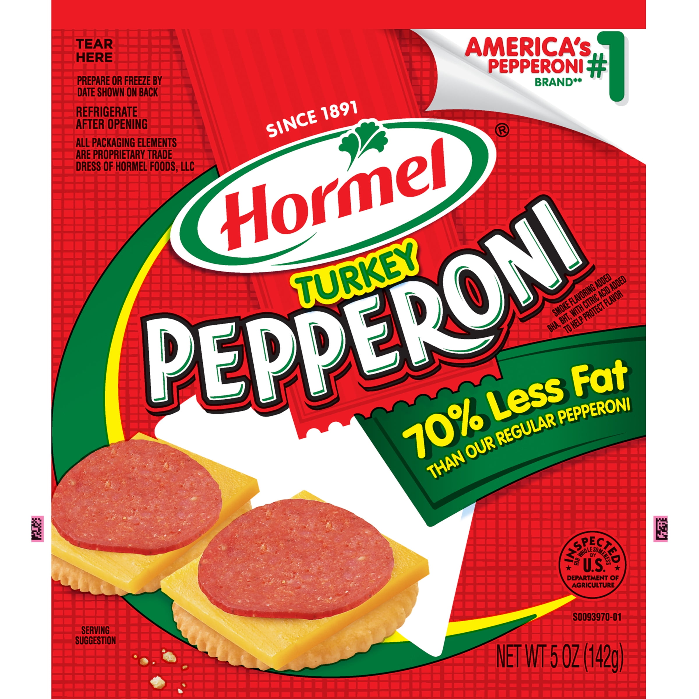 HORMEL, Turkey Pepperoni, Pizza Topping, Gluten Free, Original, 5 oz