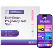HORMONElife Early Result Pregnancy Test Strips, Ultra Sensitive 10 mIU HCG Detection, 15 Count