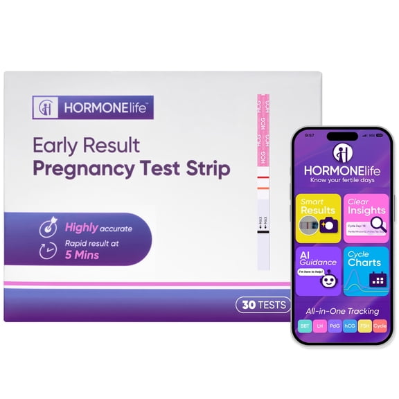 HORMONElife Early Result Pregnancy Test Strips, Ultra Sensitive 10 mIU HCG Detection, 30 Count