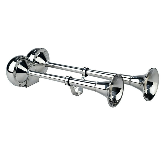 Wolo Dual Trumpet Horn,Electric,8 In W,125 dB 125