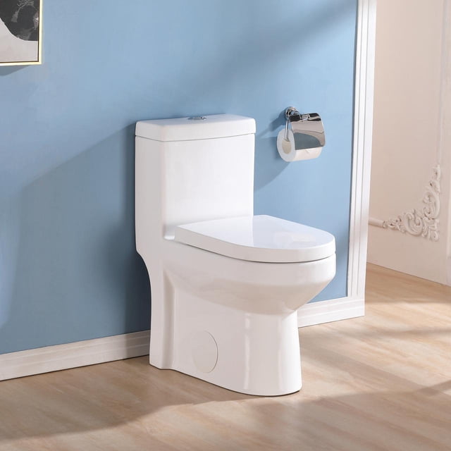 Compact One Piece Toilet for Bathroom, Space-Saving Compact One Piece Toilet for Bathroom, Space-Saving