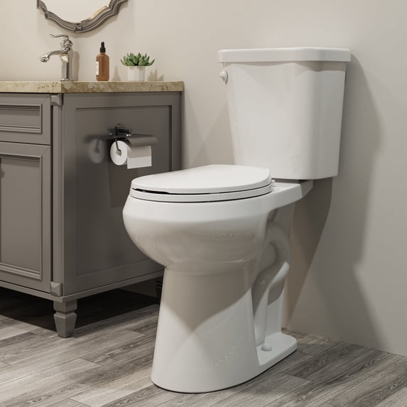 HOROW 21" Extra Tall Toilet, 1.28 GPF Single Flush, 360° Jet Siphon, Soft Close Seat, Round Bowl, 12" Rough-In for Bathroom