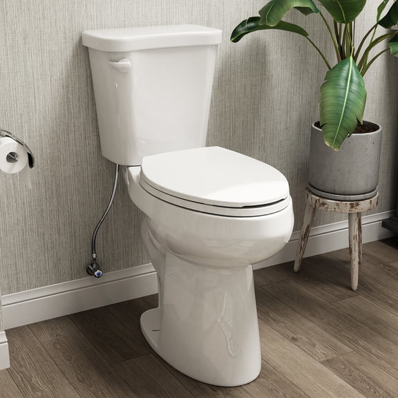 HOROW 21 in. Extra Tall 2-Piece High-Efficiency 1.28 GPF Single Flush Elongated Toilet Flush Seat Included