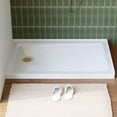 thumbnail image 1 of HOROW 48" x 32" Single Shower Base Acrylic Rectangle with Stainless Steel Brushed Gold Drain Left Drain Location, 1 of 9