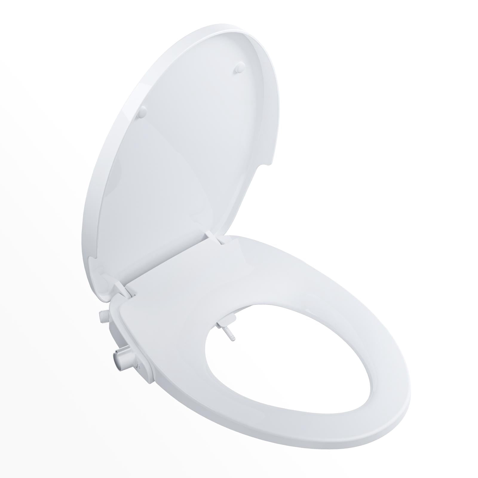 HOROW 15.24 in x 19.41 in Toilet Seat Bidet Non-Electric Bidet Toilet Seats Elongated White with Adjustable 4 Pack