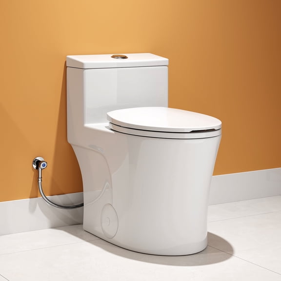 HOROW Compact One Piece Toilet, ADA Height 17.3" Comfort Seat, Elongated Dual Flush 0.8/1.28 GPF