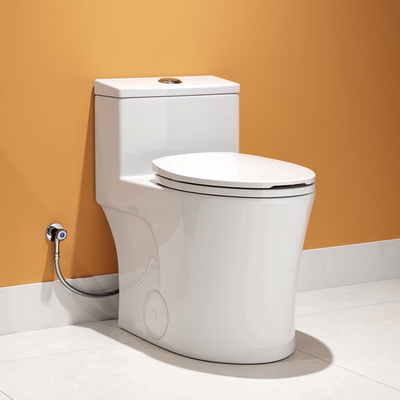 HOROW Compact One Piece Toilet, ADA Height 17.3" Comfort Seat, Elongated Dual Flush 1.1/1.6 GPF