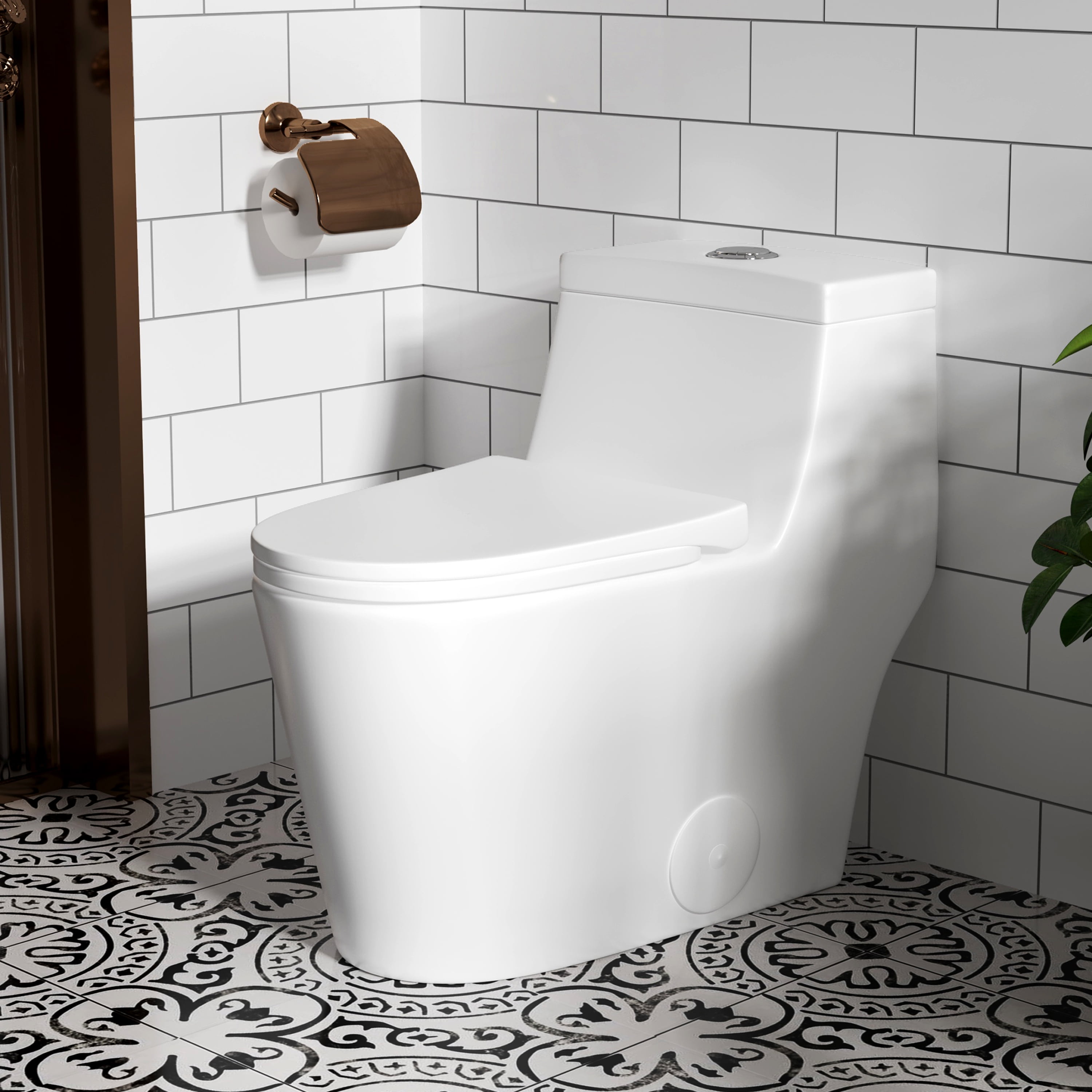 HOROW DualFlush 1.28GPF Elongated OnePiece Toilet (Soft Close Seat