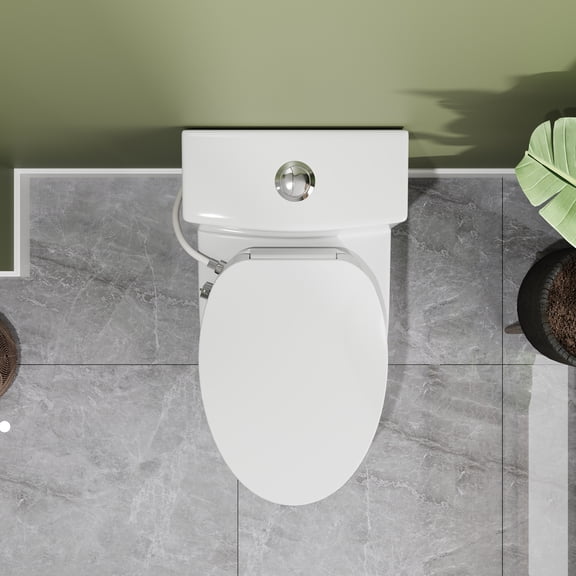 HOROW Elongated Bidet Toilet Seat, Non-Electric Bidet Attachment with Quiet-Close, Adjustable Nozzles, Side Button Control