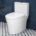 thumbnail image 1 of HOROW Elongated One Piece Toilet Small Compact W/Soft Close Seat 1.1/1.6 GPF Dual Flush 12" Rough-In, 1 of 9