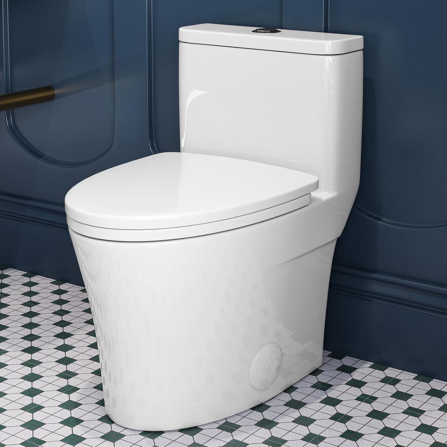 HOROW HT100S Small Toilet 25" L X 13.4" W X 28.4" H One Piece Short Toilet For Compact Bathroom