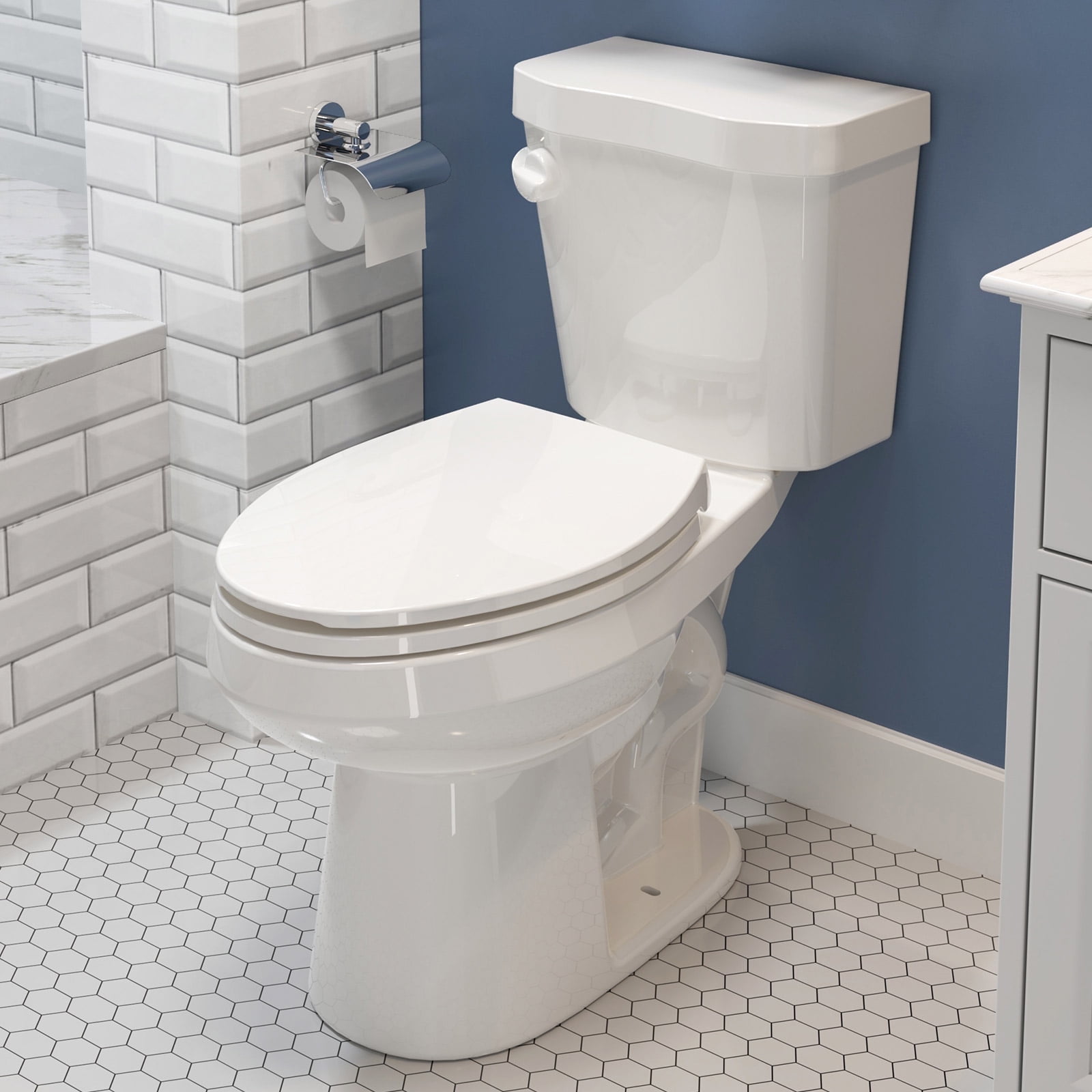 White Elongated Dual Flush High Efficiency Toilet