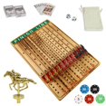 HOROW Horse Racing Board YPF5 Game Solid Wood Horse Race Card and Dice