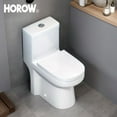 thumbnail image 1 of HOROW Liberty 12" Rough-in Compact  Dual-Flush Round One-Piece Toilets  1.28GPF Ceramic in White, 1 of 12