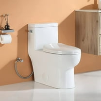 HOROW One Piece Toilet,1.28 GPF,12'' Rough-in Single Side Flush Ceramic MAP 800g,with Soft Closing Seat