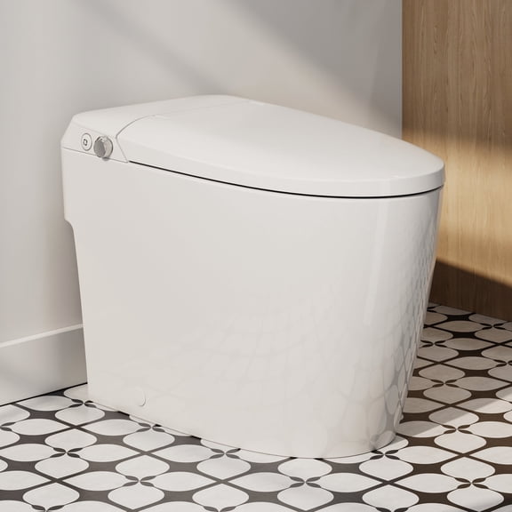 HOROW T30-NE Non-Electric Smart Bidet Toilet, Power-Free with Dual Wash Nozzles, ADA Chair Height, Foot Kick Flush, 10'' Rough in