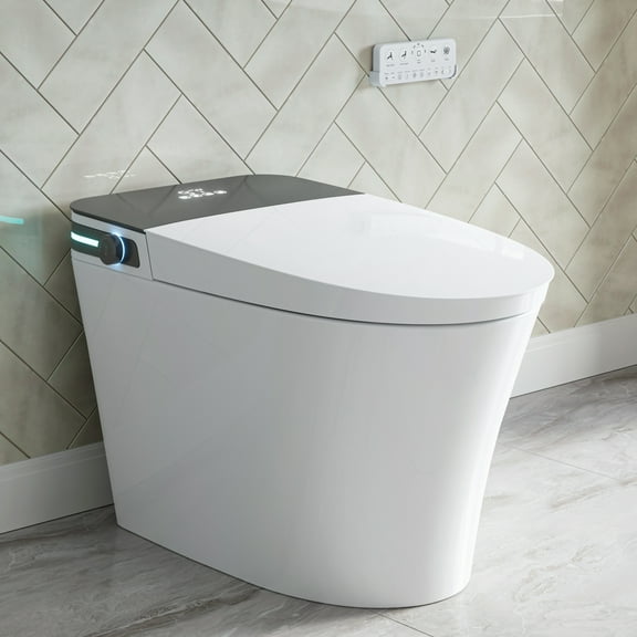 HOROW T37 Smart Bidet Toilet, 10" Rough-In with Auto Open/Close Lid, Heated Seat,Warm Dryer,4-Way Flush,Night Light,Digital Display