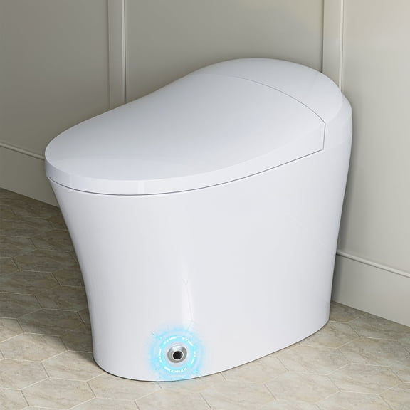 HOROW Tankless Toilet, Modern Smart Toilet without bidet, Self Cleaning One Piece Toilet with Warm Elongated Seat,Heated Toilet HR-T10SD