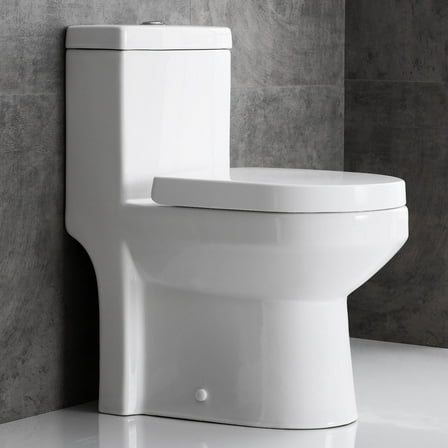 HOROW Upgraded One-Piece 0.8/1.28  Dual Flush Ultra Ceramic Modern Compact Small Toilets with Elegant Side Holes for Bathrooms