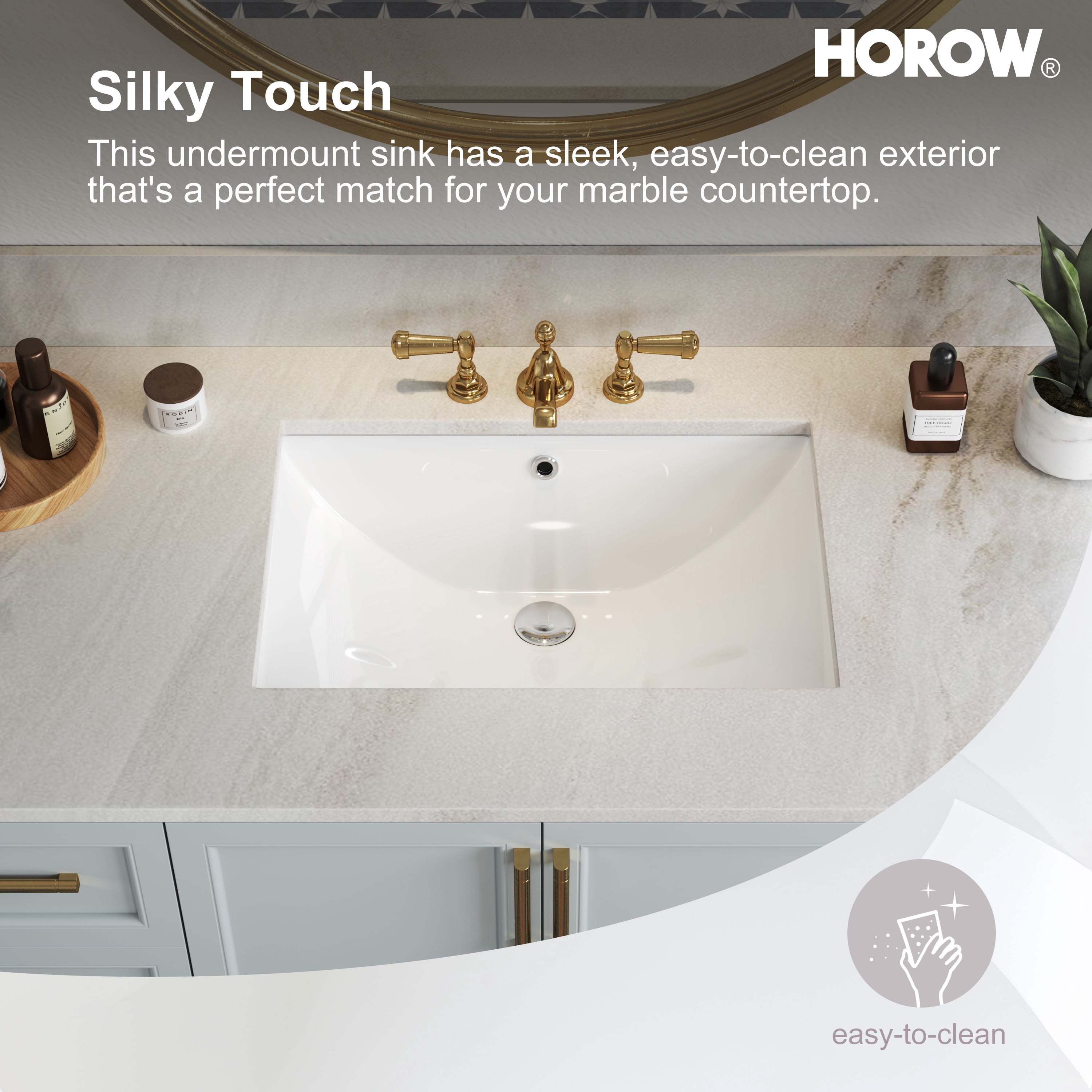 HOROW ClarityPure 23.60 in. x 15.55 in. Undermount Bathroom Sink in White Ceramic with Overflow Drain HR-S6039D - The Home Depot