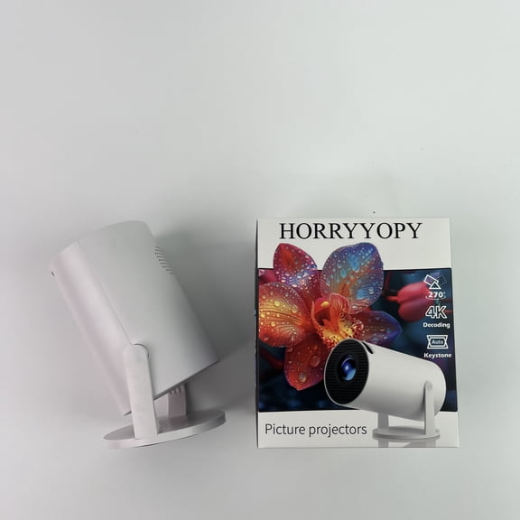 HORRYYOPY Picture projectors,Mini Projector with WiFi and Bluetooth, Portable Projector Full HD 4K