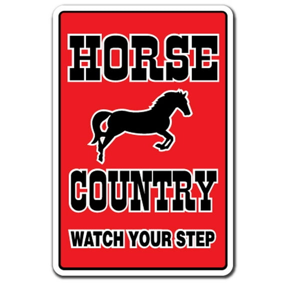 HORSE COUNTRY Aluminum Sign parking horses farm farmer tack lover equestrian saddle | Indoor/Outdoor | 18" Tall